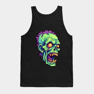 Green zombie head with purple slime Tank Top